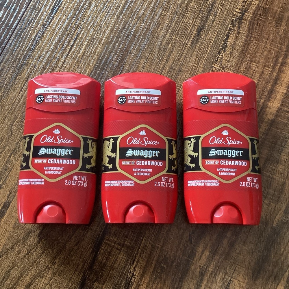 Old Spice Swagger Cedarwood Deodorant Men Invisible Solid Stick Lot of 3 2.6 Oz
